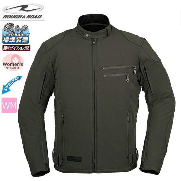 【Women's/WMサイズ】 ラフ＆ロード RR7250 ダークオリーブ エアスルーソフトシェルストレッチライディングZIPジャケット 【送料無料】 moto バイク 通勤 通学 ツーリング 春 夏 メッシュ バイク好き ギフト お買い物マラソン 開催