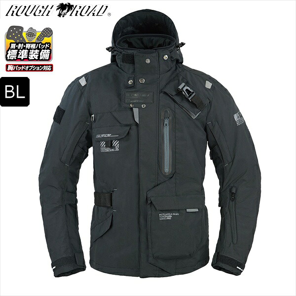 【送料無料】【ブラック/BL】 ラフ&ロード RR7252　ウォーターシールドコマンドジャケット moto バイク用 ツーリング 通勤 通学 秋冬 オールシーズン ラフロ バイク好き ギフト お買い物マラソン 開催
