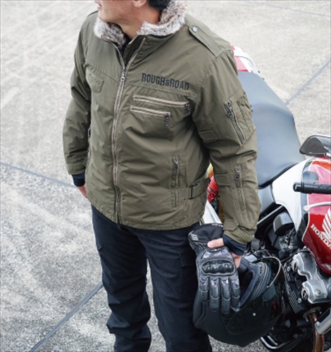秋冬 バイク ジャケット 通勤 送料無料 通学 普段着 プロテクター 防寒 Rr7697 防風 バイク用品 年 オールシーズン メンズ 秋 冬 用 送料無料 ラフ ロード Rr7697 フライトジャケット オリーブドラブ Llサイズ ミリタリー アイネット店