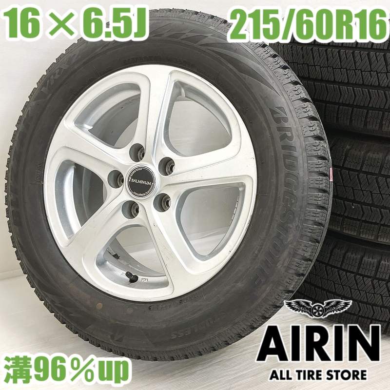 中古 215/60R16 4本セット BRIDGESTONE BLIZZAK VRX2 トヨタ専用 タイヤホイールセット カムリハイブリッド エスティマハイブリッド エスティマ マークXジオ などに タイヤ ホイール 16インチ スタッドレスタイヤ