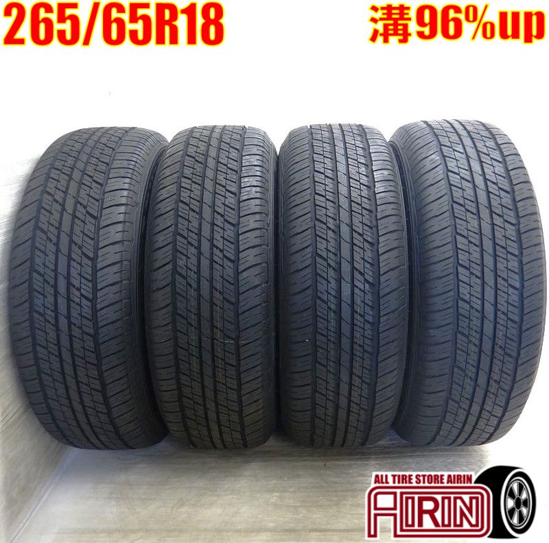 【ﾏﾗｿﾝ限定 ﾎﾟｲﾝﾄ10倍】中古 265/65R18 ダンロップ グラントレック AT23 4本セット ランドクルーザー ジープラングラー レクサスLX 中古タイヤ タイヤ 18インチ