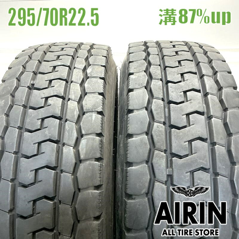 中古 295/70R22.5 151/148J ヨコハマ ティーワイ287 夏冬タイヤ トラック用 2本セット 大型車 中古タイヤ 中古トラックタイヤ 22.5インチ