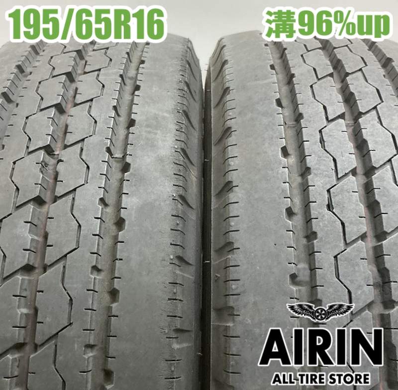 【ﾏﾗｿﾝ限定 ﾎﾟｲﾝﾄ10倍】中古 195/65R16 106/104L ブリヂストン デュラビス R205 夏タイヤ トラック用 2本セット エルフ 中古タイヤ 中古トラックタイヤ サマータイヤ 16インチ
