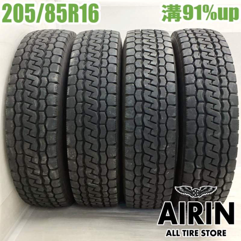 中古 205/85R16 117/115N ブリヂストン エコピア M812 夏冬タイヤ トラック用 4本セット エルフ 中古タイヤ 中古トラックタイヤ 16インチ