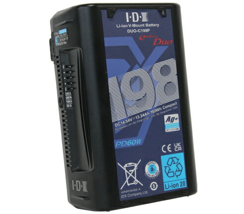 IDX アイディーエクス DUO-C198P Vマウントタイプ リチウムイオンバッテリー｜ALLCAM