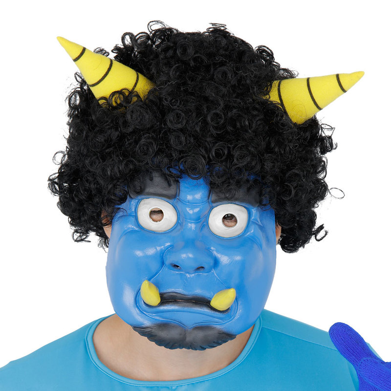 楽天市場 かつら付き青鬼ラバーマスク ハロウィン 節分 豆まき 鬼 大人用 マスク お面 顔 コスプレ 仮装 インターネットショッピングallcam