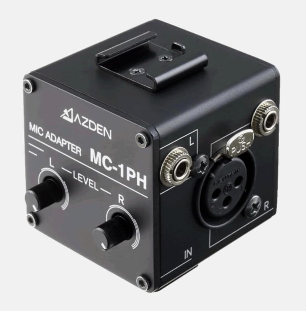 AZDEN アツデン MC-1PH コンパクトマイクアダプター ファンタム電源供給機能付 ブラック｜ALLCAM