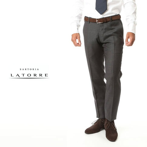 サルトリア ラトーレ / SARTORIA LATORRE サルトリア ラトーレ ズボン下 自然的伸ばすこと 羊毛ズボン下 濃灰色薄墨色 天使の都市626001-2