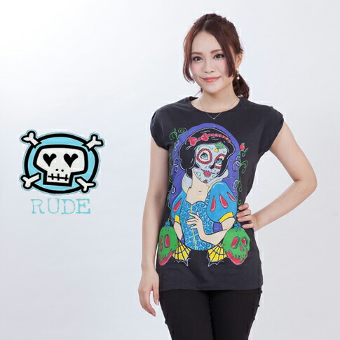 Rude ルード レディース 半袖 プリント Tシャツ Hell Girl rlt-h Rude ルード レディース 半袖 プリント Tシャツ Hell Girl rlt-h