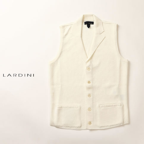 【楽天市場】リモート ウェア LARDINI ベスト ラルディーニ ニットベスト コットン100％ ジレ ホワイト sm42-50030