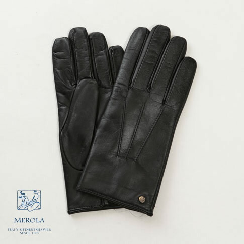 メローラ / MEROLA GLOVES メローラ スマホ対応手袋 国内正規別注品 新作限定メローラ グローブ ラムナッパxカシミアライナー スマホ対応 ハンドメイド手袋 ブラック me129003-99