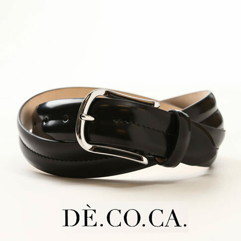 【国内正規品】DE.CO.CA. / デーコカ コードバン加工＆センターステッチ ドレスベルト 上質カーフレザー30mm ハンドメイド仕上げ BROWN ブラウン 006-brown（85cm～100cmまでサイズ対応）