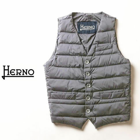 HERNO  / ヘルノ メンズ シングル ダウンベスト グレー インナーダウンベスト LEGEND Il Panciotto pi002ule-9406