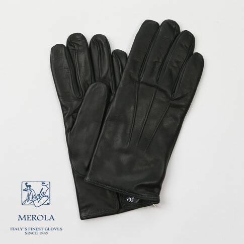 初売りメローラ スマホ対応 ナッパ黒 カシミア黒 革手袋 グローブ MEROLA me029001-60.jpg