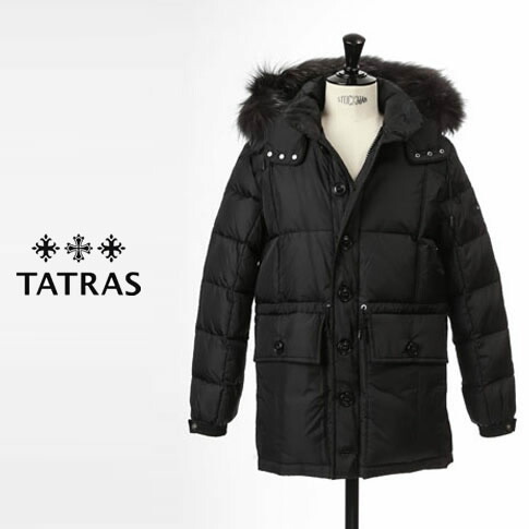 楽天市場 21 クリアランス Tatras ダウン メンズ タトラス Tatras ダウンジャケット Hurricane ラクーンファー付き ダウンコート ネイビー Mtata4667 D 40 ａｍａｌｆｉ