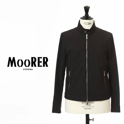 MOORER ムーレー メンズ ライダースジャケット VANGI-KN 伸ばすことナイロン 黒いこと 黒 NERO 軽さ ライトアウター 434-97701-08
