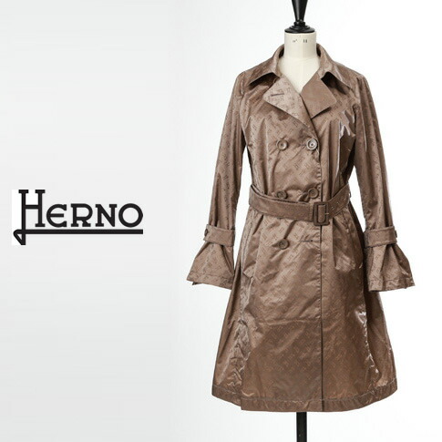 Herno ヘルノ レディース モノグラム身形トレンチ外套 撥水 ナイロン ベージュ Im0121d 2600 Herno ヘルノ レディース モノグラム柄トレンチコート 春夏新作 Pasadenasportsnow Com