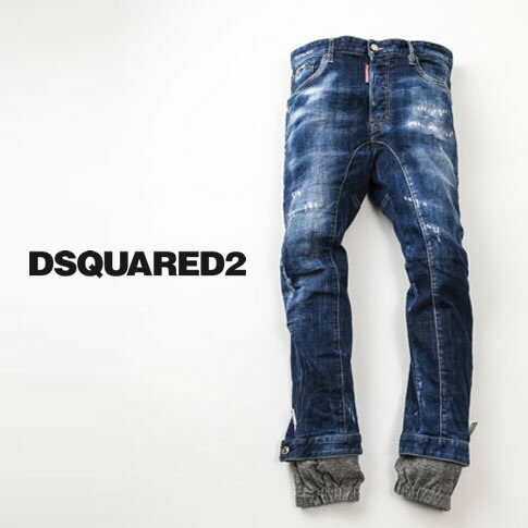 楽天市場】DSQUARED2 ディースクエアード メンズ SEXY MERCURY JEAN ブリーチ＆レインボーステッチ ダメージ＆リペア加工  デニムパンツ スリム テーパード s71lb0708-470 : ＡＭＡＬＦＩ