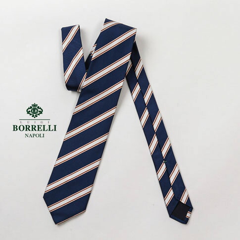 Luigi Borrelli ルイジ ボレッリ ネクタイ ジャガード レジメンタル ストライプ ネイビー シルク100％ us-nr85-t31015-4｜ＡＭＡＬＦＩ 14,296円