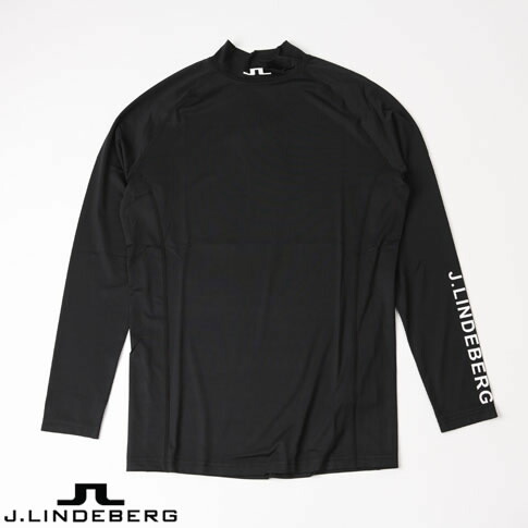 【貨物輸送無料！】J.LINDEBERG GOLF ジェイリンドバーグ ゴルフ JLブリッジ回路ロゴタイプ ソフトコンプレッションインナー モックネック ロング衣袂 黒いこと 071-27911-019