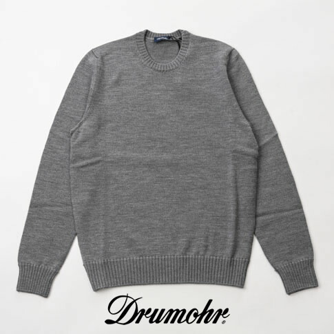 ドルモア / DRUMOHR ドルモア クルーネック ドルモア ニット 8ゲージウールソリッド グレー d7m103-630