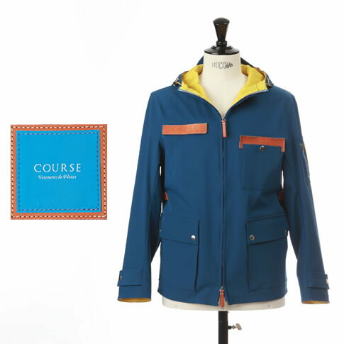 COURSE（教科課程）ドライビングジャケット フーテッドブルゾン 青色 CR214001-80
