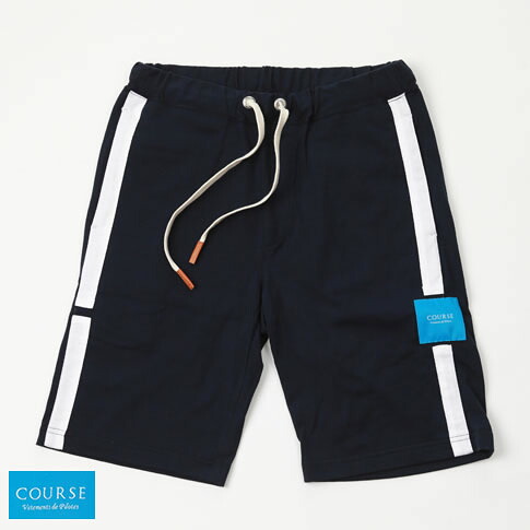 COURSE（コース）ジャージ ショートパンツ ネイビーxホワイトサイドライン CR216001-81｜ＡＭＡＬＦＩ 12,118円