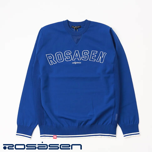ロサーセン ROSASEN メンズゴルフウェア エコハイゲージニット クルーネック ブルー 044-19811-095｜ＡＭＡＬＦＩ