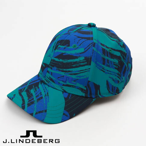 【貨物輸送無料！】J.LINDEBERG GOLF（ジェイリンドバーグ ゴルフ）JIM PRINT CAP  旗がしら メンズ 幾何学的柄＆シリコンブリッジマーク JLロゴタイプ旗がしら 緑であること系(027)073-59835-027