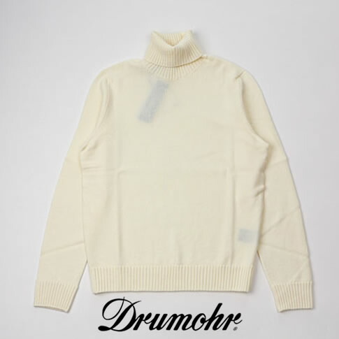 ドルモア / DRUMOHR ドルモア タートルネック ドルモア 編み物 8ゲージウールソリッド 白いこと d7m104-125