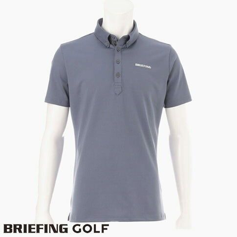【送料無料！】 ブリーフィング ゴルフ BRIEFING GOLF ボタンダウン 半袖ポロシャツ 背面BRIEFINGライン MENS BACK LINE BD SHIRT 014 GRAY グレー brg231m07-014｜ＡＭＡＬＦＩ