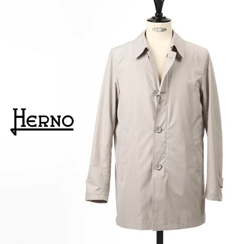 HERNO / ヘルノ メンズ ステンカラー コート レインコート ナチュラル（ライトベージュ） im000308u-2605｜ＡＭＡＬＦＩ