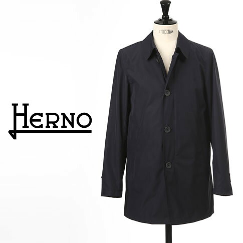 【楽天市場】【Clearance Sale 2025-26】HERNO / ヘルノ メンズ ステンカラー コート レインコート ネイビー ...