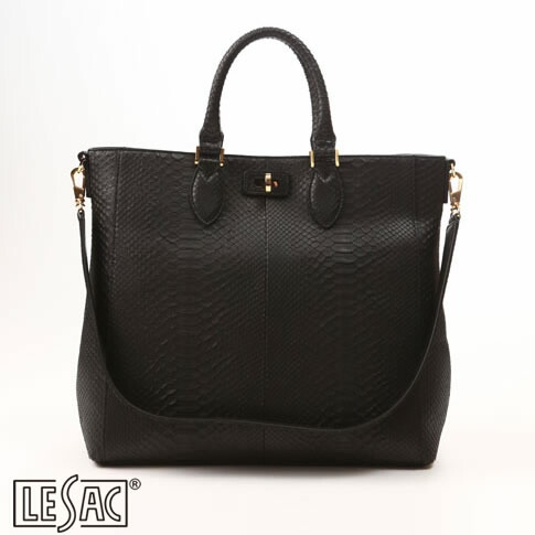 【制限事項！再入荷！】LE\u0027SAC レ背嚢 トートバッグ CALON-G リアルパイソン/PYTHON 蛇革 肩部胴締め付  某隠れ無い流行り物逐次刊行物掲げる個条 マットブラックパイソン calon-g