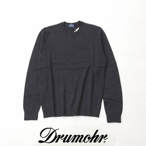 ドルモア / DRUMOHR ドルモア クルーネック ドルモア ニット 8ゲージウールソリッド チャコールグレー d7m103-681