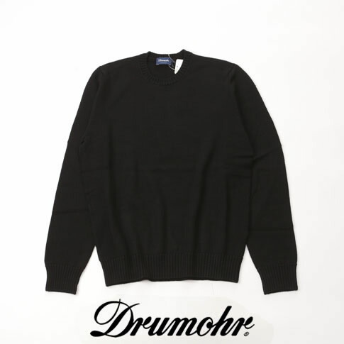 ドルモア / DRUMOHR ドルモア クルーネック ドルモア ニット 8ゲージウールソリッド ブラック d7m103-690