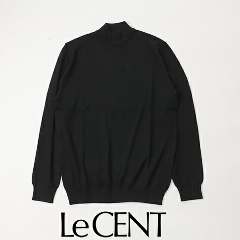 LeCENT レセント ハイネックセーター EXTRAFINE MERINO スーパー140Sウール ハイゲージニット ブラック メンズ セーター le423001-99