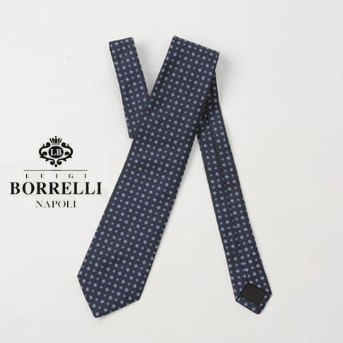 美品 LUIGI BORRELLI ジャガード 小紋柄 ドット柄 ネクタイ 紺 楽天市場】Luigi Borrelli ルイジ ボレッリ ネクタイ 小紋柄