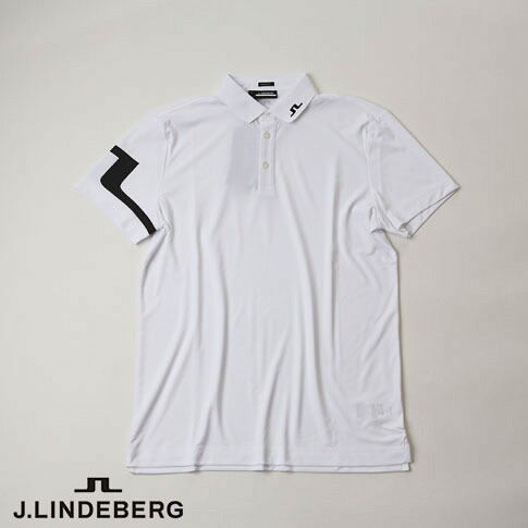 【貨物輸送無料！】J.LINDEBERG GOLF（ジェイリンドバーグ ゴルフ）右袖JLブリッジ回路 刷り上げる スポーツシャツ HEATH REGULAR FIT GOLF POLO 4WAY伸ばすこと 白いこと 071-21344-004