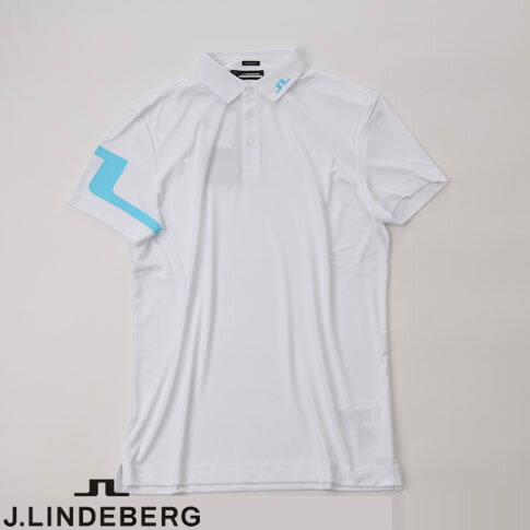 【送料無料!】J.LINDEBERG GOLF(ジェイリンドバーグ ゴルフ)SUMMER HOLIDAY 右袖JLブリッジ プリント ポロシャツ HEATH REGULAR FIT GOLF POLO 4WAYストレッチ ホワイト 071-21644-004|AMALFI