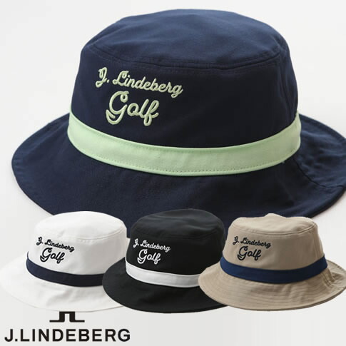 【貨物輸送無料！】Jイリンドバ.LINDEBERG GOLF（ジェイリンドバーグ ゴルフ）井戸釣瓶かぶり笠 ロゴタイプ刺しゅう 吸湿性x冷感原料品 好いたらしいかぶり笠 4色 米国海軍（098） 白いこと（004） 黒いこと（019） ベージュ（052）  073-51340