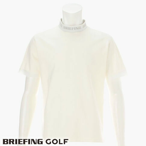 【送料無料！】ブリーフィング ゴルフ BRIEFING GOLF ロゴ オーバーサイズ ハイネック半袖シャツ スプリットラグランスリーブ CE MENS LOGO RIB HIGH NECK RELAXED FIT ホワイト BRG241M19-000