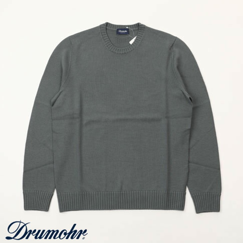 【国内正規品】DRUMOHR ドルモア メンズ クルーネック ニット 8ゲージ メリノウール ピスタチオ 秋冬 新作 大人カジュアル イタリア製 セーター d7m103l-d03-475