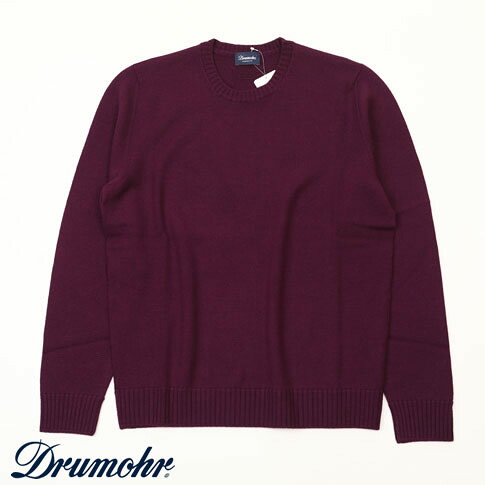 【国内定まり品】DRUMOHR ドルモア メンズ 労働者の一団のど首 編み物 8ゲージ メリノウール パープル 秋冬 新作 成年者心地好い イタリア製 ティーシャツ d7m103l-d03-870