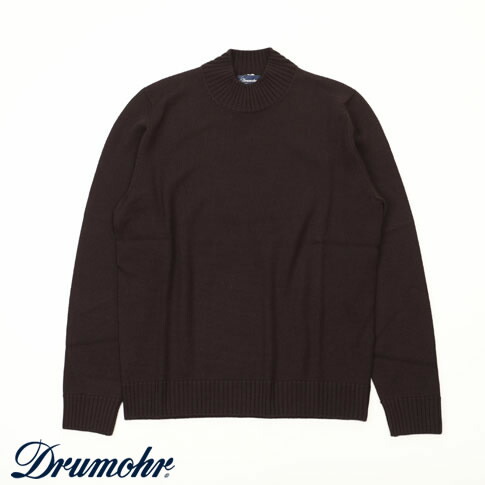 【国内正規品】DRUMOHR ドルモア メンズ ハイネック ニット 8ゲージ メリノウール ダークブラウン 秋冬 新作 大人カジュアル イタリア製 セーター d7m144l-d03-599