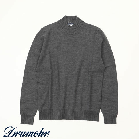 【国内定まり品】DRUMOHR ドルモア メンズ ハイネック 編み物 8ゲージ メリノウール 薄墨色 秋冬 新作 成年者心地よい イタリア製 プルオーバー d7m144l-d03-671