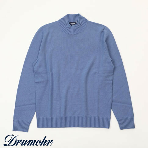 【国内定まり品】DRUMOHR ドルモア メンズ ハイネック 編み物 8ゲージ メリノウール ともし火青味 秋冬 新作 成年者心地よい イタリア製 プルオーバー d7m144l-d03-720