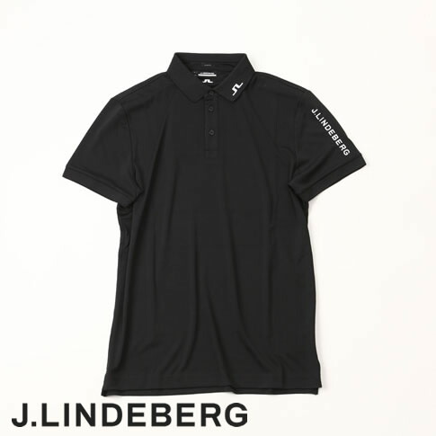 【送料無料!】J.LINDEBERG GOLF(ジェイリンドバーグ ゴルフ)左袖J.LINDEBERG刺繍 x 背面JLブリッジ刺繍 ポロシャツ TOUR TECH SLIM FIT POLO 速乾&通気 4WAYストレッチ ブラック 071-23240|AMALFI