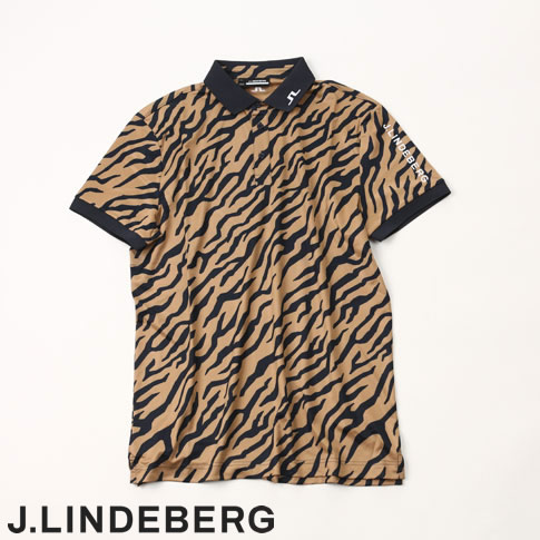 【送料無料！】J.LINDEBERG GOLF（ジェイリンドバーグ ゴルフ）HOLIDAY COLLECTION ツアーテックシーズンプリント 限定ポロシャツ TOUR TECH PRINT POLO タイガーブラウン 071-23241-042｜ＡＭＡＬＦＩ