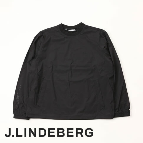 【送料無料！】J.LINDEBERG GOLF（ジェイリンドバーグ ゴルフ）ウィンドブレーカー JLロゴ クルーネック プルオーバー 4WAYストレッチ&撥水加工 JL pro Crew Neck Windbreak ブラック 071-53217-019｜ＡＭＡＬＦＩ 19,903円